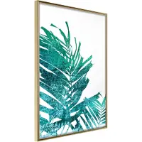 Artgeist Teal Palm On White Background juliste