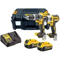 DeWalt Työkalusarja DCK266P2LR-QW (DCD796 + DCF887); 18 V; 2x5,0 Ah akku