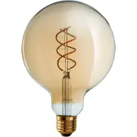 Airam LED filamenttilamppu G125, E27 4,9W 400lm 2200K, himmen., amber