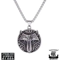 Northern Viking Jewelry Riimu Guardian Wolf kaulakoru