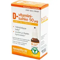 Fennovita D-vitamiinisuihke 50 μg + K2 25 ml ravintolisä