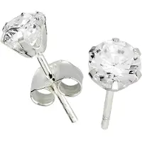 Silver Bar zirkoniakorvakorut kirkas 4 mm 3741