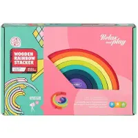 Kärkkäinen Wooden Rainbow Stacker pinottava sateenkaaripeli