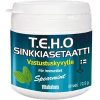 Vitabalans T.E.H.O sinkkiasetaatti spearmint 50 tabl ravintolisä