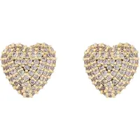 Sno of sweden Stina Heart Ear G/Clear - Onesize - Gold - ONE SIZE