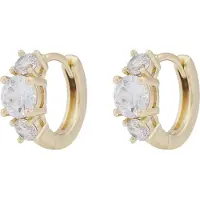 Sno of sweden Jen Stone Ring Ear G/Clear - Onesize - Gold - ONE SIZE