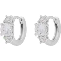Sno of sweden Jen Stone Ring Ear S/Clear - Onesize - Silver - ONE SIZE