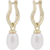 Sno of sweden Hilma Small Ring Pendant Ear G/White - Onesize - Gold - ONE SIZE