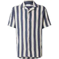 Lindbergh Bold Striped Resort Shirt S/S - Navy - S