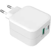 GreyLime 38W PD & QC seinälaturi - USB-C, USB-A - Valkoinen
