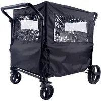 BabyTrold - Fun Trolley Rain Cover w. Windows - Black