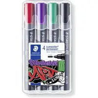 Staedtler Merkitsemiskynä Lumocolor permanentti 4 kpl laatikko