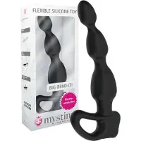 Mystim Big Bend-it! - kuppipäinen elektroanaalidildo (musta)