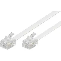 Deltaco puhelinkaapeli RJ11-RJ11 uros/uros 3m, valkoinen