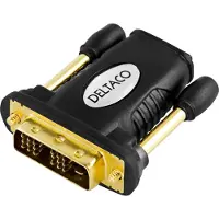 Deltaco – HDMI-sovitin, Full HD 60Hz, 19-pin HDMI naaras - DVI-D uros (HDMI-11)