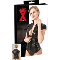 Late X Latex-vetoketjullinen, lyhythihainen naisten paita (musta)