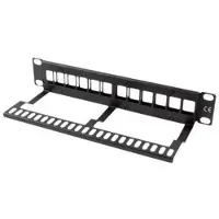 Lanberg PPKS-9112-B, Telineen sokkopaneeli, Metalli, Musta, 390 g