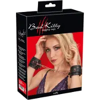 Bad Kitty - käsiraudat ketjulla - musta/rosegold