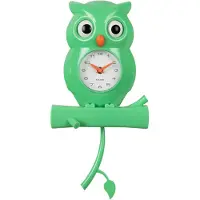 Karlsson Wall Clock Owl Pendulum Abs Bright Green - Green - H:37.5CM