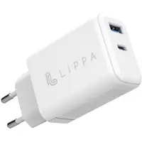 Lippa 65W USB-C PD & USB-A QC GaN Wall Charger - White