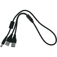 Silex E1639, 0,5 m, 2 x USB A, Musta