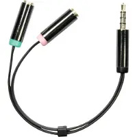 Deltaco Aud-201 Mini-phone 3.5 mm 4-pole Uros Mini-phone stereo 3.5 mm, Mini-phone 3.5 mm Naaras 0.1m