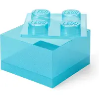 LEGO Palikanmuotoinen läpikuultava'säilytyslaatikko - vaaleansininen 5009340