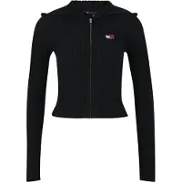 Tommy Hilfiger Neuletakki 'Tommy Badge Slim Zip-thru' punainen / musta / valkoinen