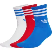 Adidas Originals Sukat '3-Stripes Crew 3 Pairs' kuninkaallisen sininen / punainen / valkoinen