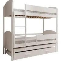ADRK Furniture Kaksikerroksinen lasten sänky Leia, 200x90 cm, valkoinen