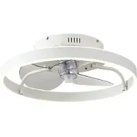QAZQA Kattotuuletin valkoinen 50cm sis. LED himmennettävä kaukosäätimellä - Maddy