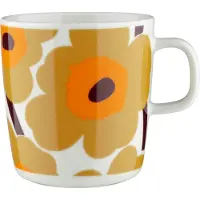 Marimekko Unikko muki 4 dl, valkoinen/karamelli/oranssi