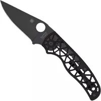 Spyderco Edgerati Black DLC C266BKALBKP Aluminum, CPM S30V pocket knife, Sal Glesser design