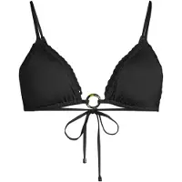 Malina Roselyn Crochet Trimmed Bikini Top - Black - L