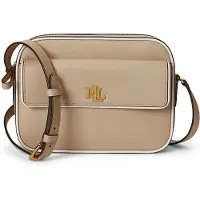 Ralph Lauren Marcy Crossbody-laukku Nahka 23 cm Beige