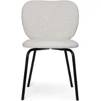 Ferm Living , Rico Ruokapöydän tuoli Black Soft Bouclé - Off-white/Sand