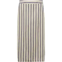 Mango Striped Linen Skirt - Beige - 36