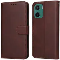 SKALO Motorola Moto G05 PU-nahka Lompakkokotelo - Ruskea