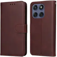 SKALO Motorola Edge 60 PU-nahka Lompakkokotelo - Ruskea