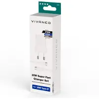 Vivanco Nopea USB-C 20W Kotilaturi + USB-C kaapeli 1.2m