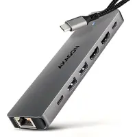 Axagon 3.2 Gen1 USB-C 7-in-1 -telakka, harmaa