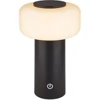 Briloner LED-akku-pöytävalaisin Juna, antrasiitti, IP44, himmennettävä, 20 cm himmennettävä, Musta, Synteettinen materiaali, Moderni