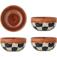 Bloomingville Check kulho 4-pack Ø14 cm Sininen