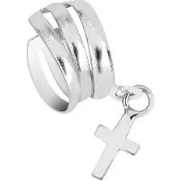Lykken Casuals risti ear cuff hopeakorvakoru
