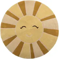 Bloomingville Matto - 110 cm - Aurinko - Villa - Keltainen - - OneSize - Viltit