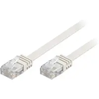 Deltaco – U/UTP Cat6 laitekaapeli, litteä, 1,5m, 250MHz, valkoinen (TP-611V-FL)