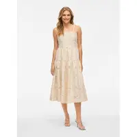 Vila Vihelna Strap Midi Dress - Cream - 40