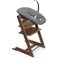 Stokke Tripp Trapp syöttötuoli ja Newborn Set -istuin Warm Brown/Anthracite black