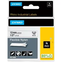 Dymo Tape Rhino 12mmx3,5m flexib nylon bl/whi