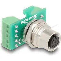 DeLOCK 60663, M12, Pääte, Vihreä, Naaras, Naaras, -40 - 80 °C